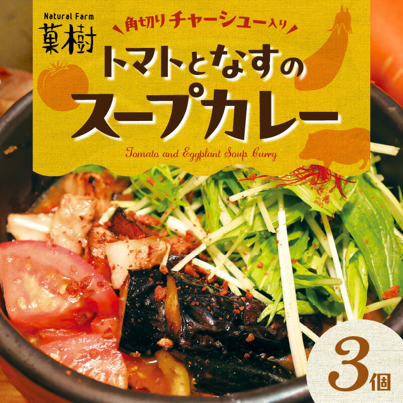 【ふるさと納税】【ナチュラルファーム菓樹】トマトとなすのスープカレー 3個セット