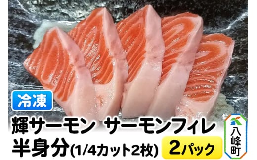 輝サーモン サーモンフィレ半身分(1／4カット2枚)×2パック【冷凍】ブランドサーモン