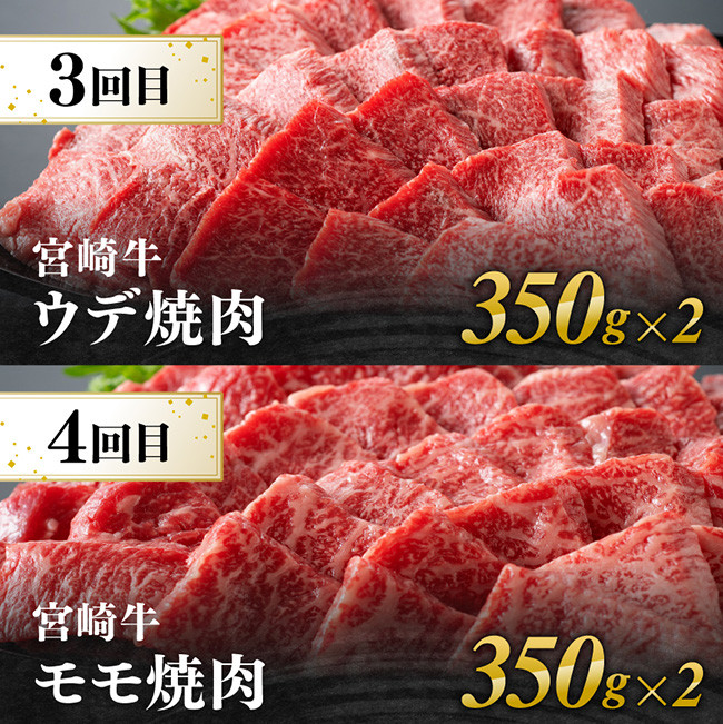 【6ヶ月定期便】宮崎牛焼肉定期便 全6回　牛肉[E11132t6]