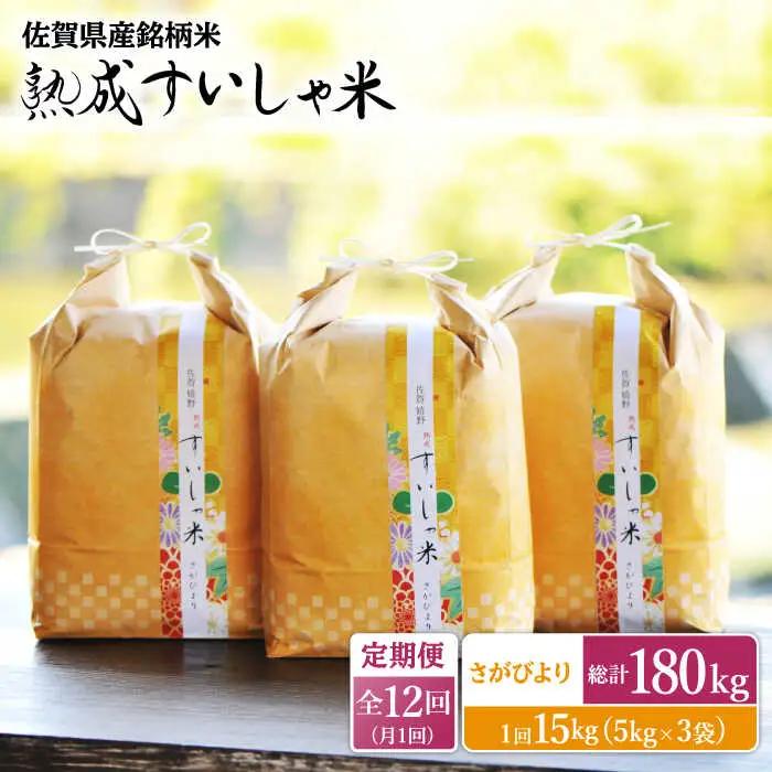 【定期便】 白米 さがびより15kg NAO047 全12回 白米