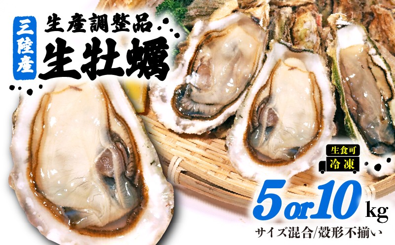 
            【身入り少の訳あり品】 数量限定 牡蠣 5kg/10kg（生食可) かき カキ 冷凍 岩手県産 殻付き 生食 生食用 訳あり わけあり 大きさ不揃い 不揃い 三陸 三陸産 株式会社國洋 岩手県 大船渡市 
          