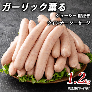 ガーリック薫る ジューシー 粗挽き ウインナー ソーセージ 1.2kg_M153-0008 ウインナー ソーセージ ウインナーソーセージ