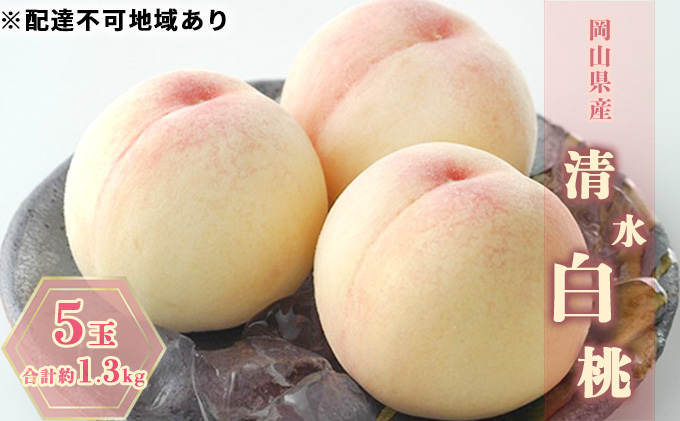 桃 2027年 先行予約 清水白桃 5玉 合計約1.3kg もも モモ 岡山県産 国産 フルーツ 果物 ギフト