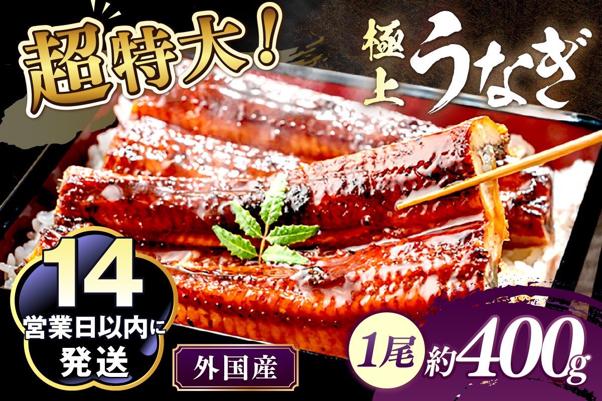 
            【14営業日以内発送】超特大！ふっくら肉厚！うなぎ蒲焼 1尾 400g前後 ＜鰻の蒲焼き ウナギのかば焼き 超特大かばやき 肉厚カバヤキ スタミナ 土用の丑の日 小分け 温めるだけ 簡単 レンジ調理＞　YK00402C・YK00402_01C・YK00402_02C
          