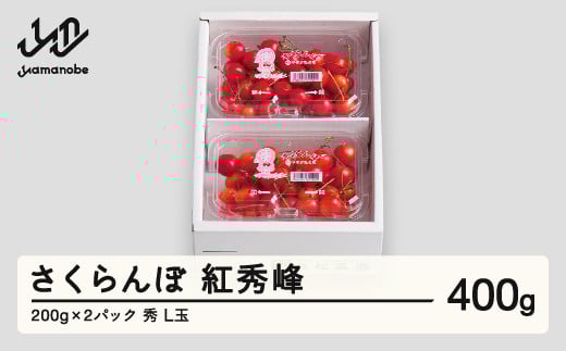 
             さくらんぼ 紅秀峰 秀品 L玉 200g×2パック  2025年産 令和7年産 山形県産 mm-bsplx400
          