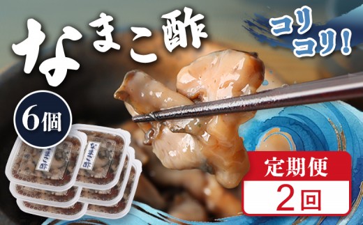 
                  【定期便：全2回】【マリナシーフーズ】なまこ酢×6個 計360g | ナマコ 酢 利尻昆布 タレ コラーゲン コンドロイチン 低カロリー 酒の肴 おつまみ 海鮮 珍味 美容 健康 小分け 時短 お取り寄せ 北海道 羽幌町 羽幌【02183】
                