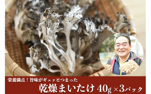 【熊本県・南小国産】うまみ＆栄養が自慢♪の乾燥まいたけ40g×3セット 南小国産 乾燥まいたけ 40g 3パック きのこ 乾燥 乾燥きのこ 乾燥野菜 国産 栄養 お取り寄せ 熊本 阿蘇 南小国町 送料無料
