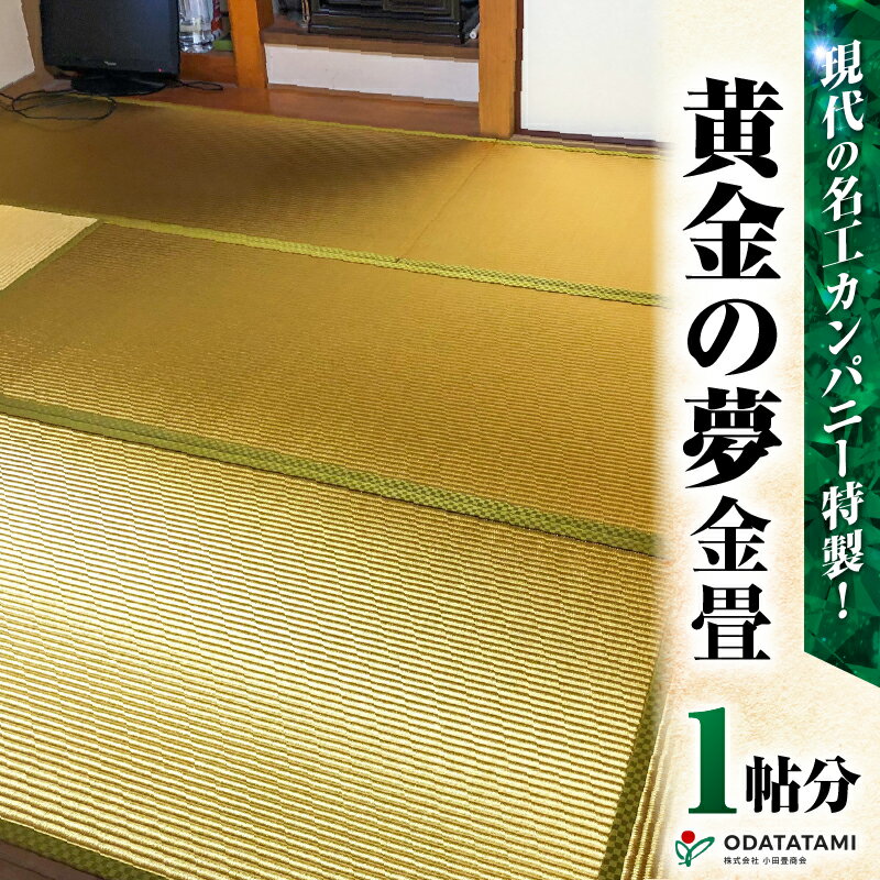 【ふるさと納税】 現代の名工カンパニー特製 黄金の夢 畳 1帖サイズ 1枚 畳 たたみ 金畳 金のたたみ 金たたみ 金の畳 和室 新生活 新築 リフォーム 仏壇用畳 小物飾り 飾り 置き畳 受賞 小田畳商会 ふるさと納税 鹿児島 鹿児島市 おすすめ ランキング プレゼント ギフト