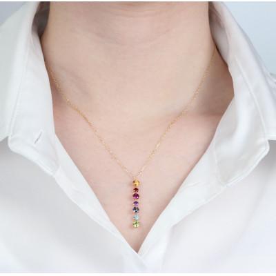 ふるさと納税 山梨県 K10YG 七連アミュレット セブンカラー ペンダント(1点) |  | 03