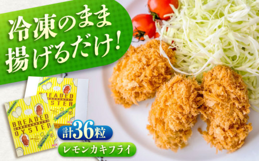 冷凍 カキフライ  (瀬戸内レモン 計36粒)  広島県産 冷凍カキフライ 広島牡蠣 牡蠣 かき カキ  料理 簡単 魚介類 海鮮 ギフト 広島県福山市/クニヒロ株式会社 [BACG012]