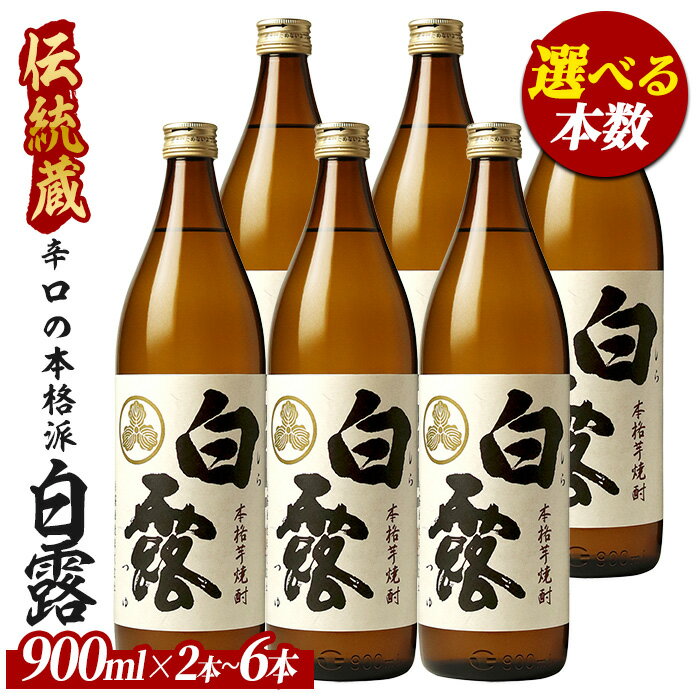 【ふるさと納税】＜本数が選べる＞【芋焼酎】白露酒造 白露(白麹) (900ml×2本〜6本) 芋焼酎 鹿児島県産 焼酎 白麹 お酒 地酒 アルコール ロック お湯割り 水割り【ひご屋】