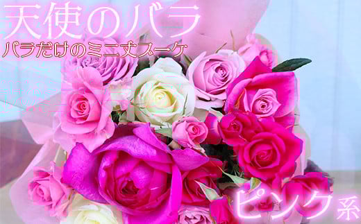 【天使のバラ】薔薇だけのミニ丈ブーケ（ピンク系） 5/6までの決済完了で 母の日 にお届け ＜141-002_6＞