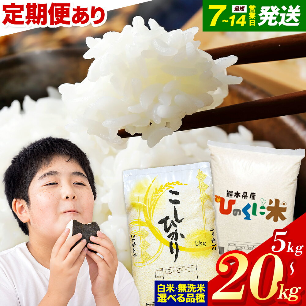 【ふるさと納税】 無洗米 も選べる こしひかり 阿蘇 ひのくに米 5kg 10kg 15kg 20kg 定期便 も選べる 熊本県産 ふるさと納税 無洗米 白米 精米 ひの 米 こめ ふるさとのうぜい コシヒカリ コメ お米 おこめ《7-14日以内に出荷予定(土日祝除く)》