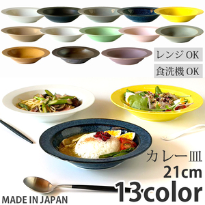 【美濃焼】 美濃焼 リムスープ皿 21cm 1枚 グレーマット 瑞浪市 / 窯元ロングアイランド おしゃれ 食器 シンプル レンジ対応 食洗機対応[AZCU063]