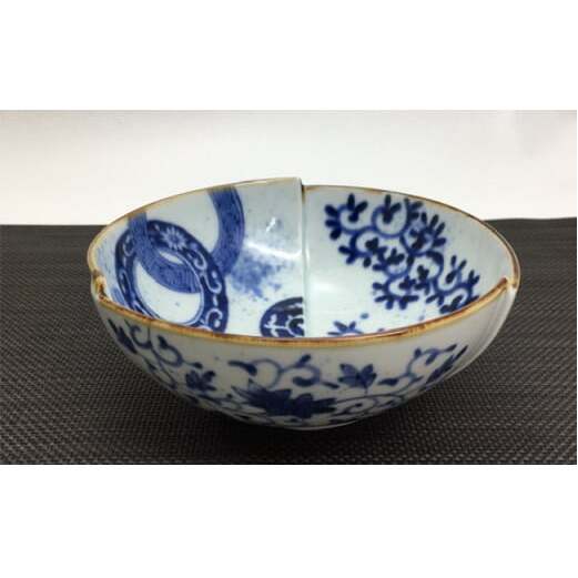 有田焼 染付絵変わり三方つなぎ5.5寸鉢 マルコウ陶苑 A29-4