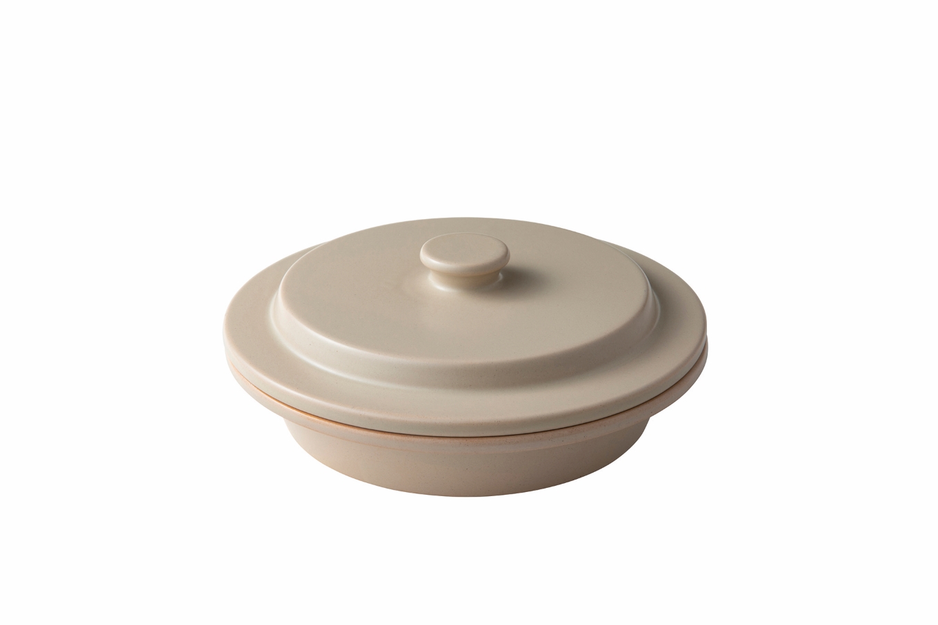 PETARI ShallowPot 24cm　Igneous Rock（ベージュ）G.M.P 【 グッドデザイン賞受賞 陶器製 万能調理土鍋 鍋 土鍋 平鍋 浅鍋 電子レンジ可 キッチン雑貨 新生活 ギフト プレゼント 三重県 四日市市】