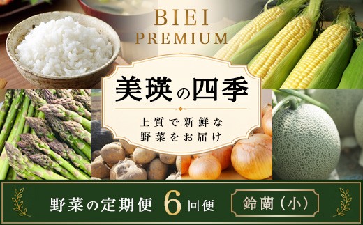 
                  【令和9年産 先行予約】野菜 定期便 6回便 美瑛の四季～鈴蘭（小）～ 美瑛米 アスパラメロン とうもろこし じゃがいも 玉ねぎ | 北海道 美瑛 野菜定期便 6回 6ヶ月 6か月 新鮮 ななつぼし お米 コメ アスパラガス ラスノーブル グリーンアスパラ めろん トウモロコシ コーン とうきび いも ジャガイモ たまねぎ 採れたて 野菜 セット 人気 北海道産 [062-04]
                