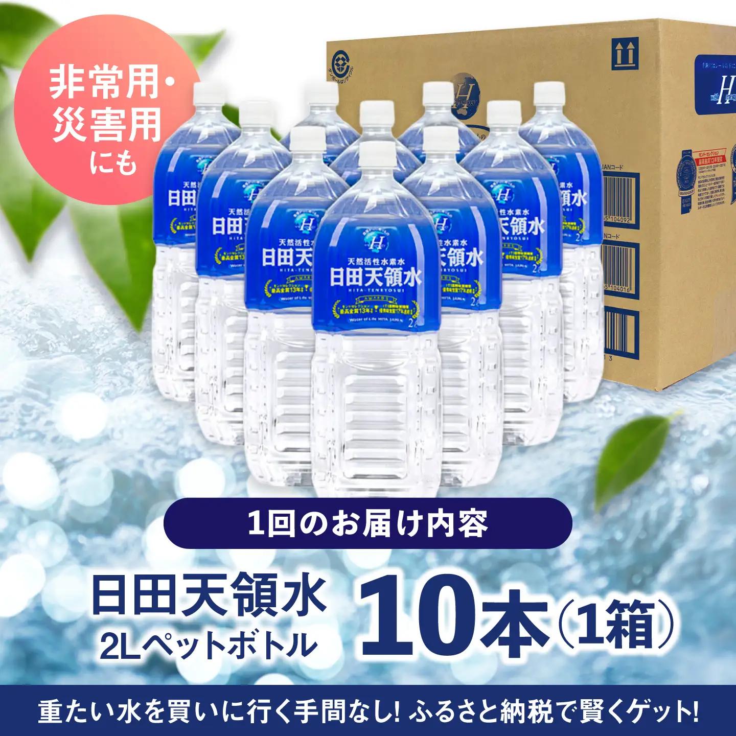 【全2回定期便】日田天領水 2L×10本 天然水 備蓄 防災 ミネラルウォーター シリカ [AREG023]