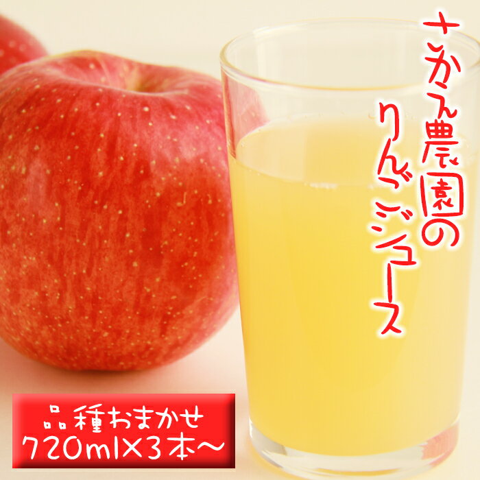 【ふるさと納税】 りんごジュース おすすめ 化粧箱入り 720ml 3本 ／ りんご リンゴ 林檎 アップル ジュース 林檎ジュース アップルジュース ストレートジュース あらしぼり 荒絞り お取り寄せ 果汁100％ 果物 くだもの フルーツ ドリンク 岩手県 滝沢市 送料無料 さかえ農園