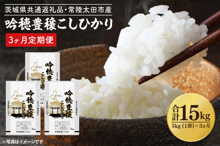 
            【3ヵ月定期便】＜令和6年産＞吟穂豊穣こしひかり 5kg ×3ヵ月 精米 特別栽培 (茨城県共通返礼品・常陸太田市産)コシヒカリ こしひかり 米 ごはん コメ お米 白米 国産 茨城県産 定期便
          