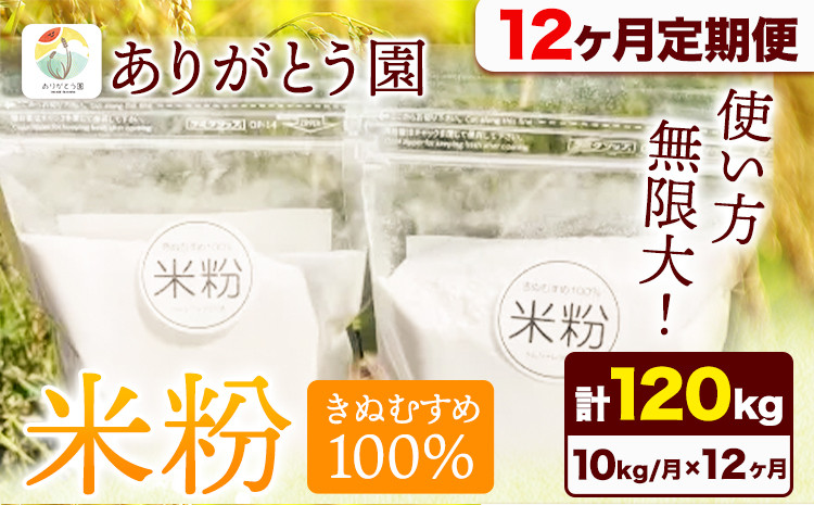 
            176. 【12ヶ月定期便】米粉 きぬむすめ 10kg ありがとう園《お申込み月の翌月から出荷開始》岡山県 矢掛町 米 コメ 一等米 きぬむすめ 100％ 料理用 定期便
          