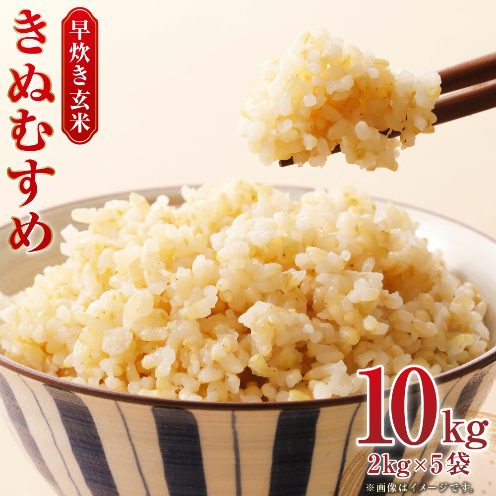 【ふるさと納税】【令和7年産】岡山県産 きぬむすめ 早炊き玄米 計10kg（2kg×5袋） お米 米 こめ コメ 玄米 単一原料米 ごはん ご飯 国産 岡山県 倉敷市 送料無料