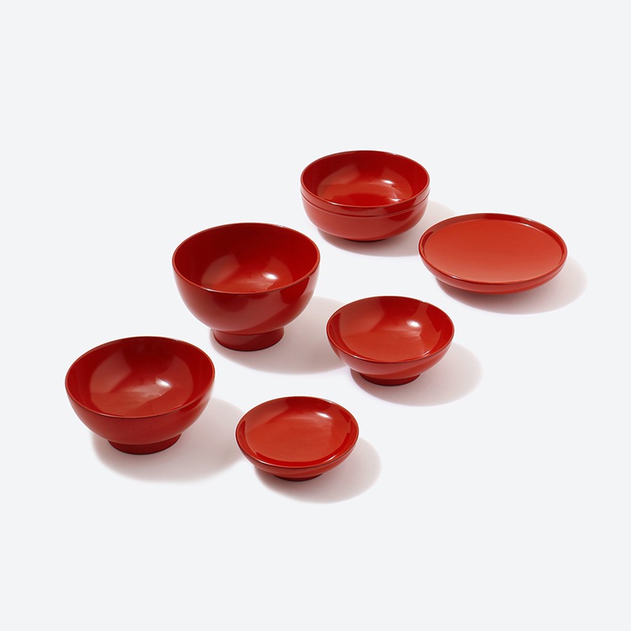 ＜中島忠平漆器店＞お食い初め膳　男の子用（朱）