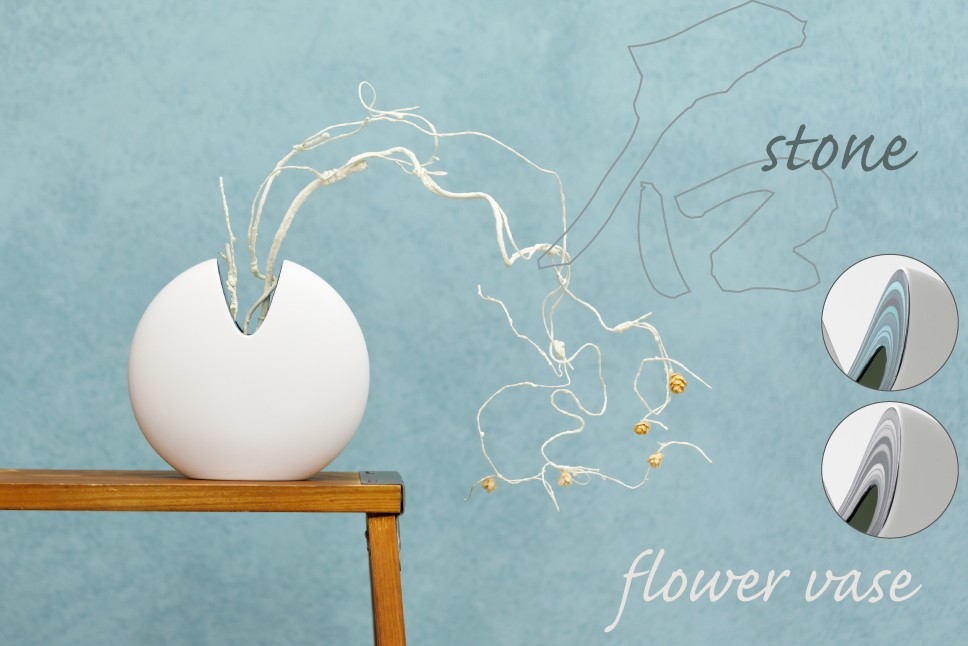 
                  【青山窯】伊万里焼／花器ー石ー　白　※お好きな色をお選びください
                