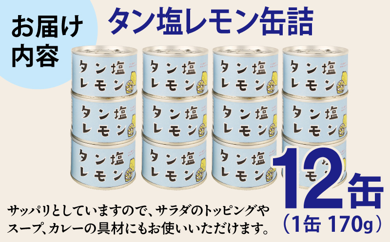 タン塩レモン缶詰 12缶セット【豚タン 豚たん おかず おつまみ 防災 備蓄 非常食 防災缶 長期保存】 020C573_イメージ4