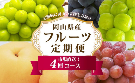 ぶどう 梨 定期便 2026年 フルーツ王国 岡山を堪能 4回コース 秋・冬物語 葡萄 ぶどう 梨 なし 岡山県産 国産 果物 セット ギフト