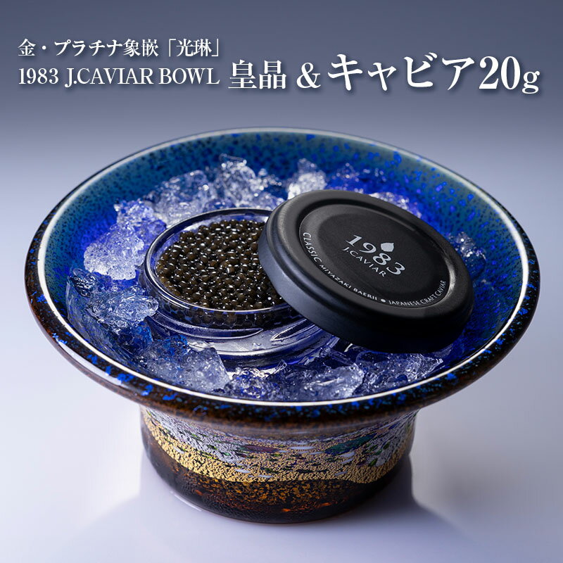 【ふるさと納税】金・プラチナ象嵌「光琳」1983 J.CAVIAR BOWL 皇晶&キャビア20g