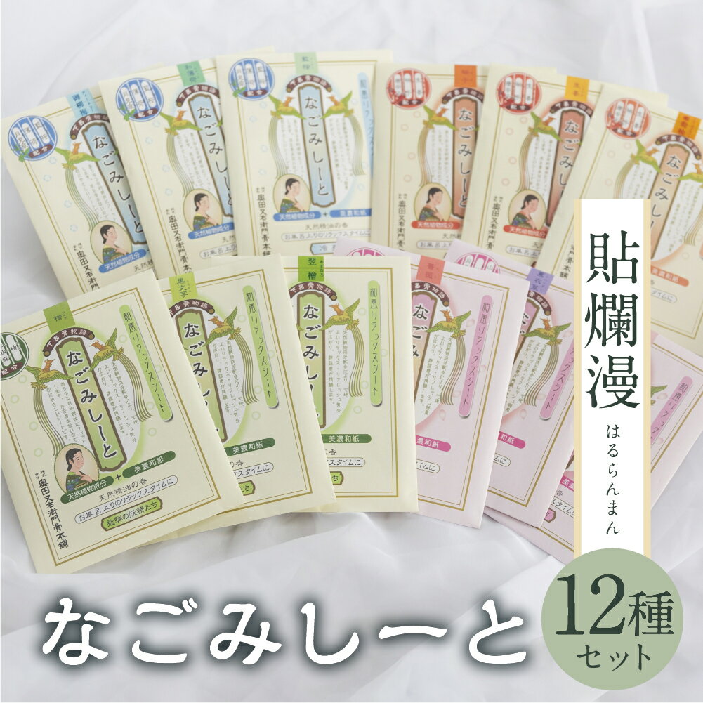 【ふるさと納税】 貼爛漫セットB（下呂膏物語なごみしーと4枚×12種の香り）アロマ 美容 リラックス エッセンシャルオイル 下呂温泉 贈答 ギフト アロマシート 癒し リラックス 14000円 岐阜県 下呂市