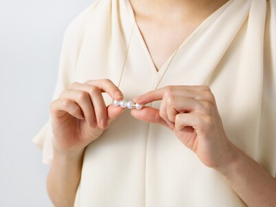 【K18】9.0mm アコヤ真珠ネックレス【便利機能付き】/No.116