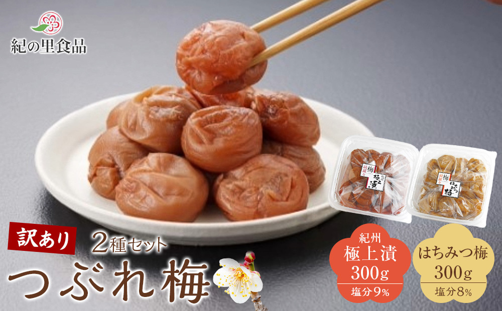つぶれ梅 2種セット 極上漬＆はちみつ梅 300g×2 ［Kn13］ 303446_CQ013