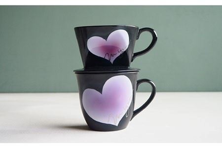 【波佐見焼】mignon ハート ドリッパー・マグ セット 紫 食器 皿 【紫明窯・作家はな】【陶藤】 [BE32]  波佐見焼