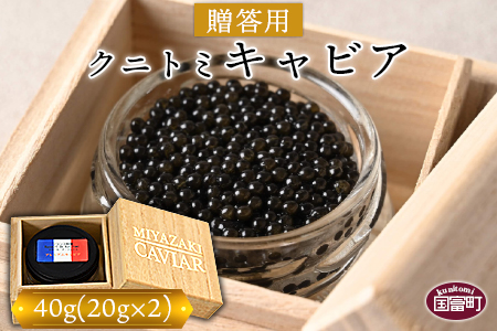 【贈答用】＜クニトミキャビア40g（20g×2）＞翌月末迄に順次出荷【 キャビア チョウザメ 魚介類 高級 プレゼント 世界三大珍味 】