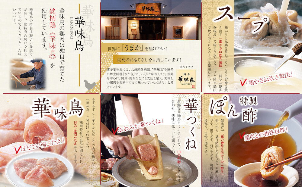 2月配送【H-B1】博多華味鳥 水炊きセット ( 6～8人前 ) 柚胡椒付