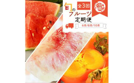 定期便 【全3回】フルーツ定期便  スイカ 桃 ひらたね柿 【tkb380】