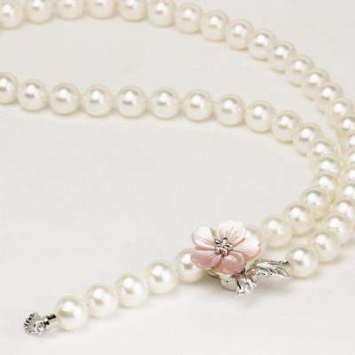 ふるさと納税 桜川市 桜のピンクシェル貝ペンダントと和珠ネックレス |  | 01