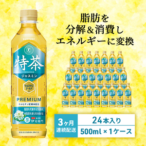 定期便 3ヶ月 伊右衛門 特茶TOKUCHA ジャスミン（特定保健用食品）500mlペット×24本