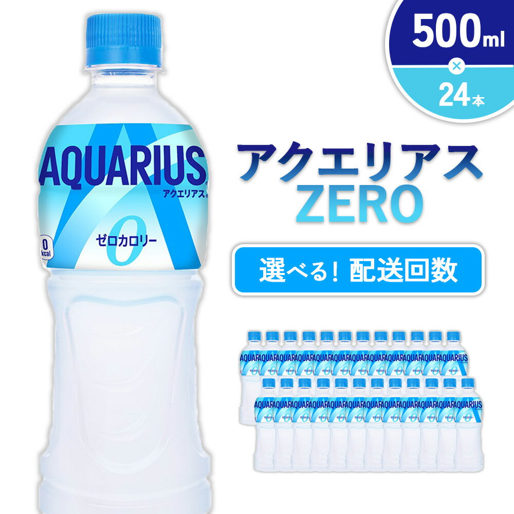 【ふるさと納税】【発送回数 選べる】アクエリアス ゼロ PET 500ml×24本 1ケース 定期便 2回（48本）3回（72本） 水分補給 スポーツ飲料 清涼飲料水 常温 AQUARIUS コカ・コーラ 熱中症対策 送料無料 スポーツ 運動 ウォーキング ランニング マラソン アウトドア 部活