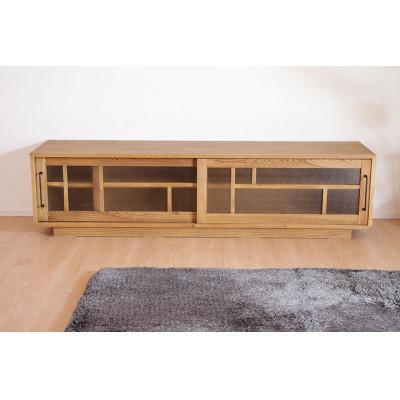 ふるさと納税 大川市 レトロなガラス扉がおしゃれな収納家具【amico 180TVボード】職人MADE大川家具『境木工』