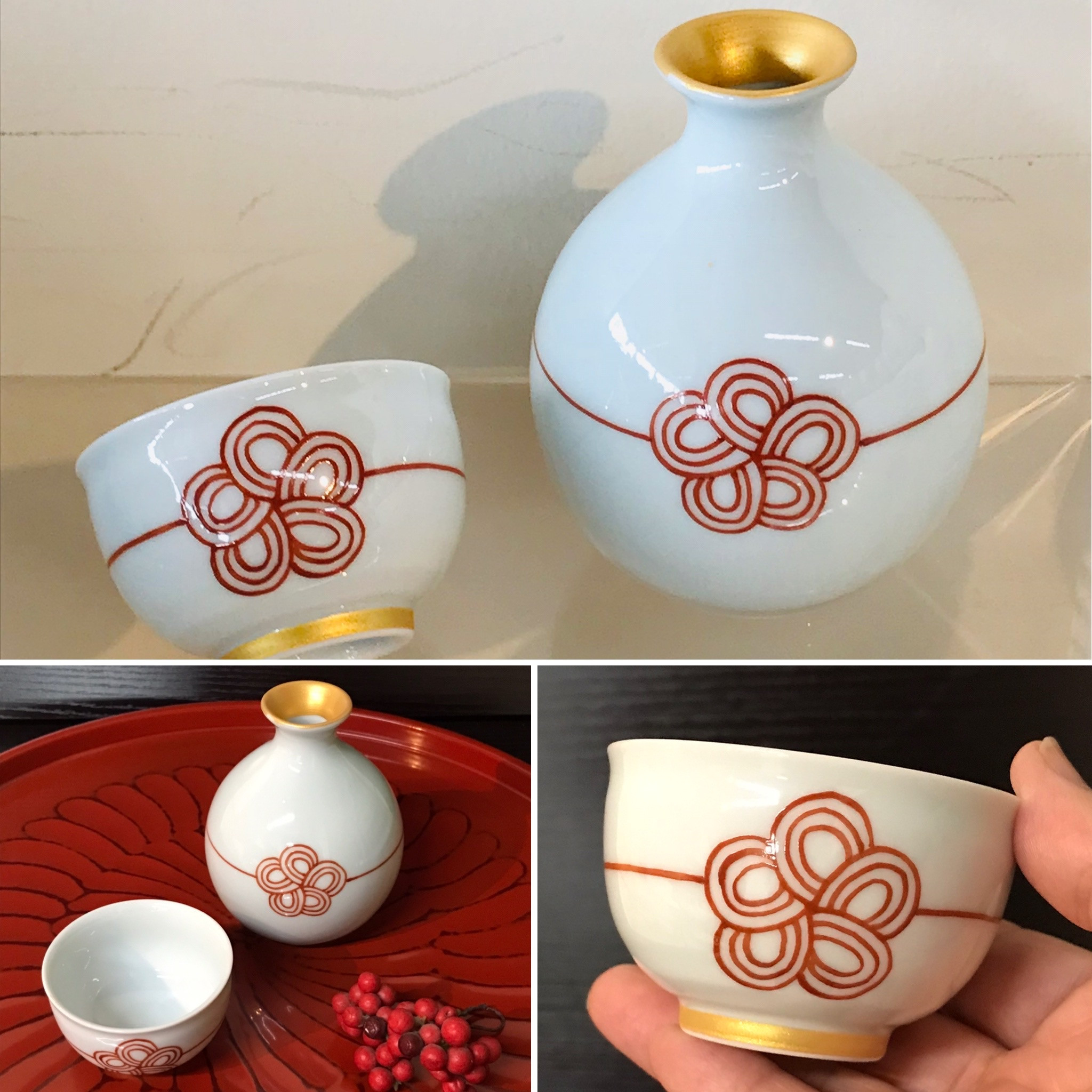 伊万里焼 梅水引酒器セット H1072_イメージ2