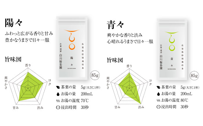 白川家やぶきた5種類詰合せセット 計500g / お茶 日本茶 嬉野茶 緑茶 / 佐賀県 / 白川製茶園 [41AIAB002]