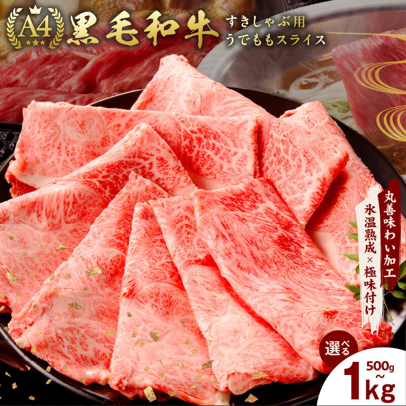 【ふるさと納税】A4ランク 黒毛和牛 すきしゃぶ用 500g / 1kg 氷温熟成×極味付け うで もも 赤身 肉 お肉 スライス すき焼き 冷凍 泉佐野市 送料無料 氷温熟成牛 牛肉 熟成肉 氷温熟成 作り方 ふるさと納税オリジナル 限定 肉の泉佐野