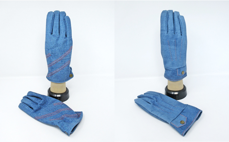 紳士牛革デニム風手袋（1217221　1217221）