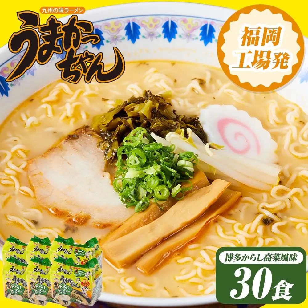 うまかっちゃん＜博多 からし高菜風味＞ 30食（5食入×6袋）豚骨ラーメン | 麺 食品 加工食品 人気 おすすめ 豚骨ラーメン