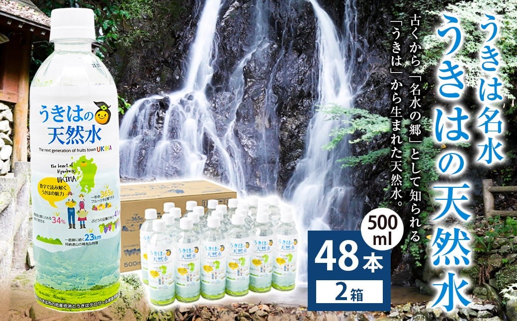 
            うきは名水 うきはの天然水 (500ml×24本入り) 2箱 ナチュラルミネラルウォーター
          