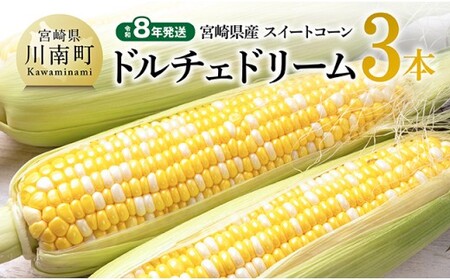 【令和8年発送】宮崎県産とうもろこしスィートコーン「ドルチェドリーム」3本 スイートコーン