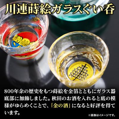 ふるさと納税 秋田市 川連蒔絵ガラスぐい呑ペアセット【竿燈柄・下鍛治町「巻き鶴」】2個セット|15_ssi-050101 |  | 02